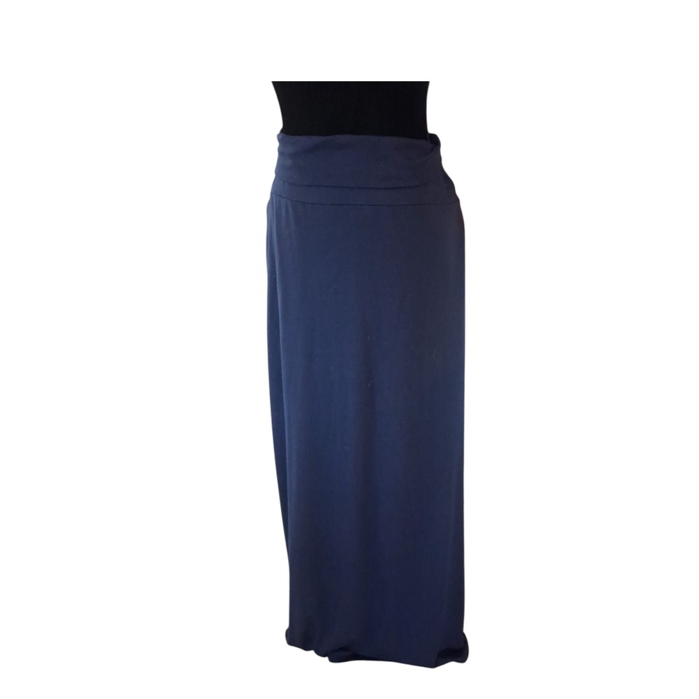 LuLaRoe MAXI Skirt in Solid Navy Blue Jersy Knit Womens Size 2XL